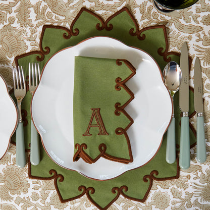 Forest Green & Brown Angelina Napkins (Set of 4)