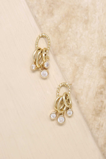 18k Mini Crystal Jingle Dangle EARRINGS