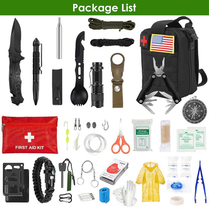 47-Piece Emergency Survival Kit with Tactical Pouch – Hiking, Camping & First Aid