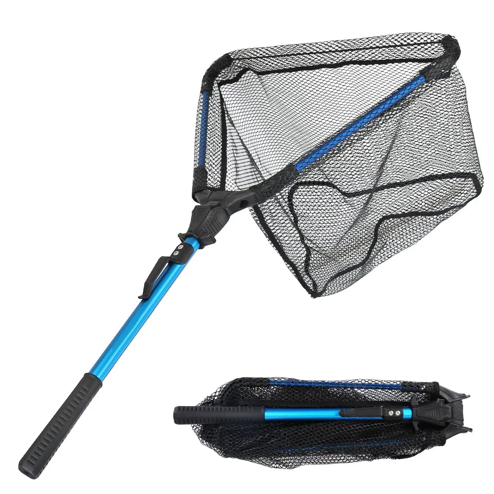 Foldable Fishing Landing Net – Aluminum Alloy Rod, EVA Handle, Nano Coating Nylon Mesh