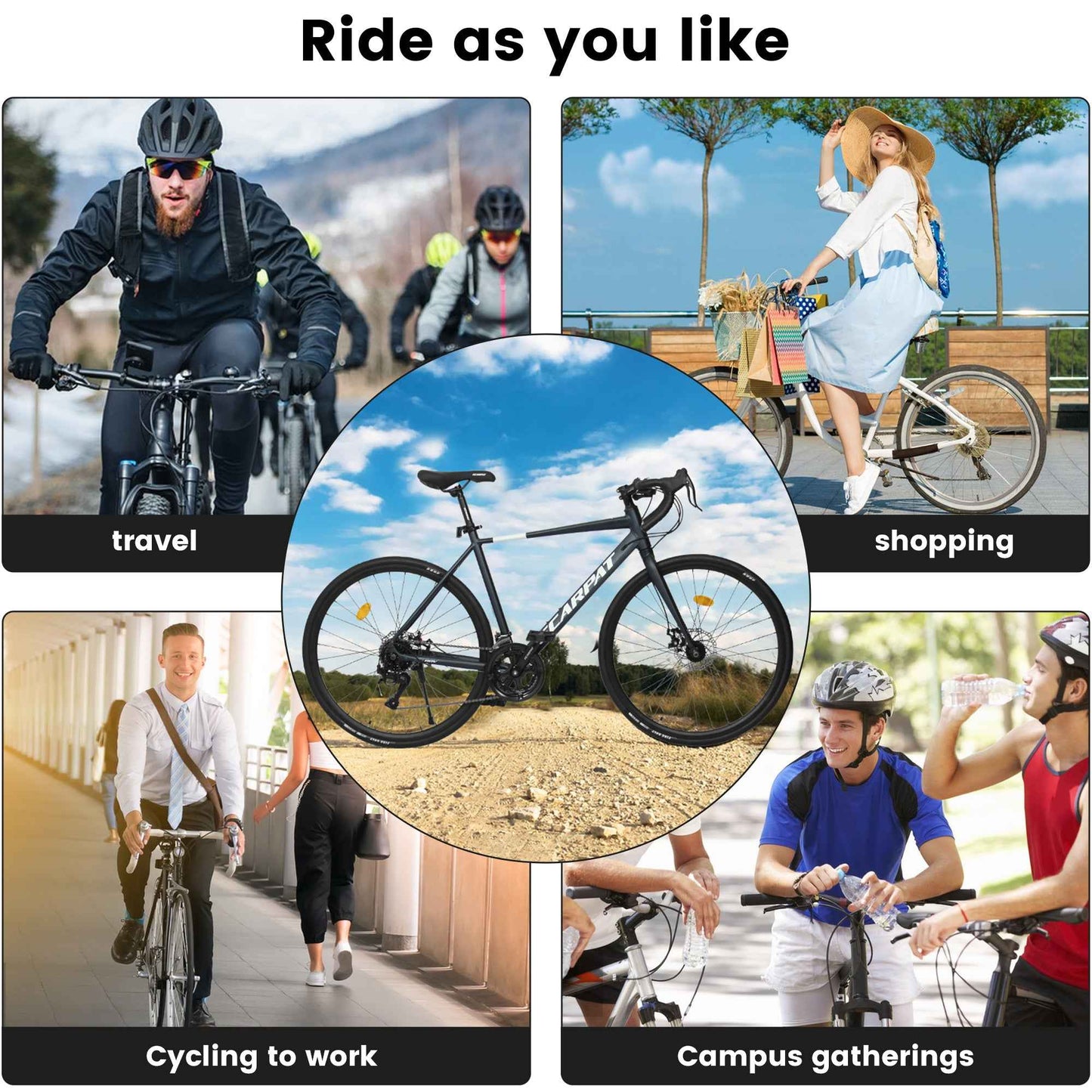 700C Road Bike | 16-Speed, Aluminum Frame, Disc Brakes & Aerodynamic Design