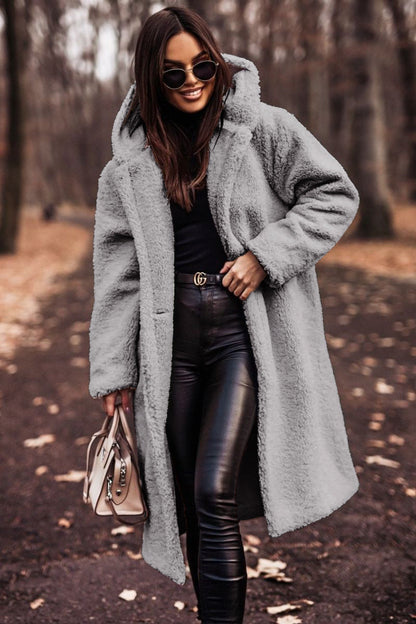 Women's Oversized Hooded Teddy Coat – Plush Warm Winter Coat