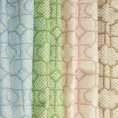 Green Bamboo Trellis Fabric