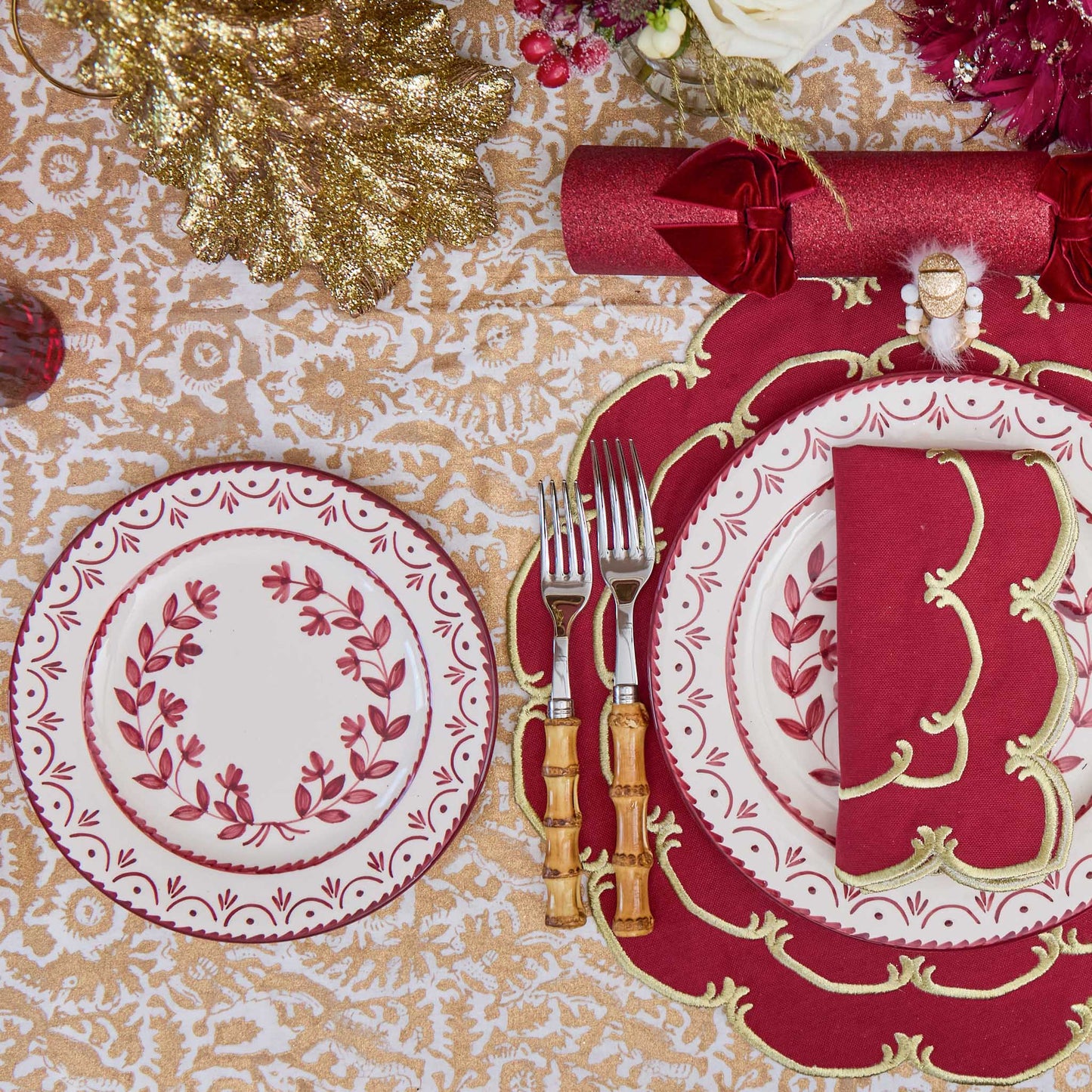Josephine Burgundy Dinner & Starter Plates (set of 8)