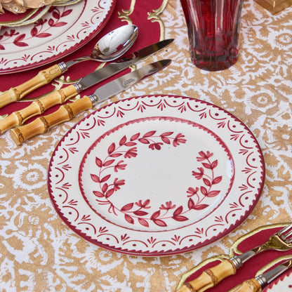 Josephine Burgundy Dinner & Starter Plates (set of 8)