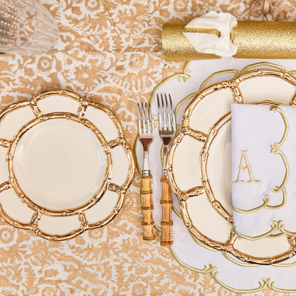 White & Gold Amanda Napkins (Set of 4)