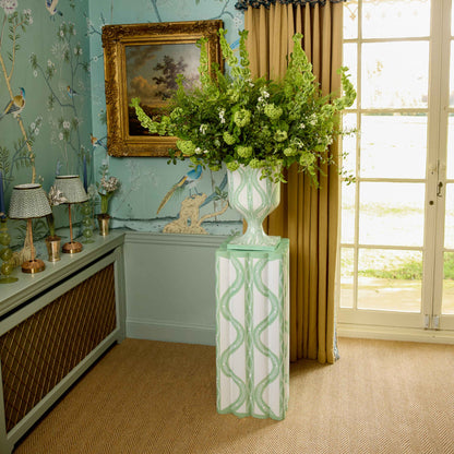 Green Floral Ikat Urn