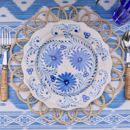 Blue Flowers Dinner & Starter Plates (Set of 8)