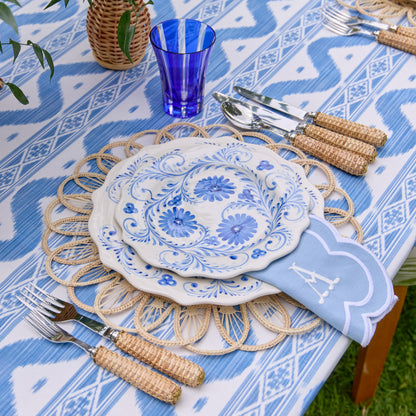 Blue Flowers Dinner & Starter Plates (Set of 8)