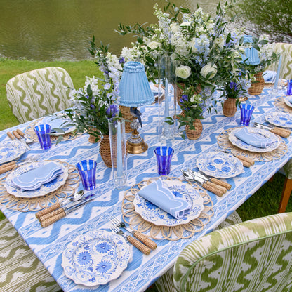 Blue Flowers Dinner & Starter Plates (Set of 8)