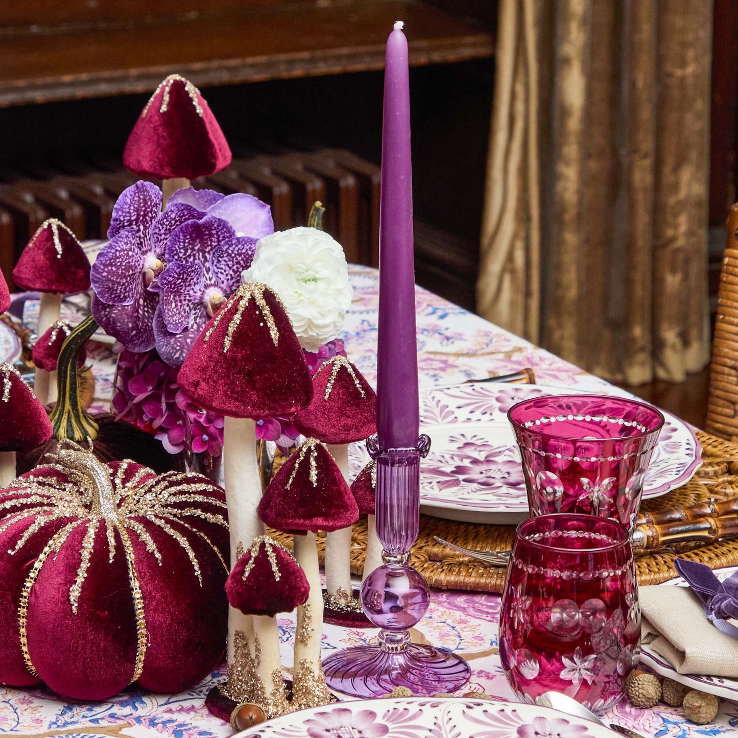 Eden Purple Candle Holder (Pair)