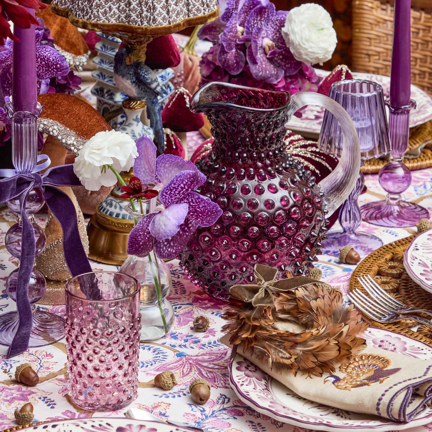 Small Eden Purple Candle Holder (Pair)