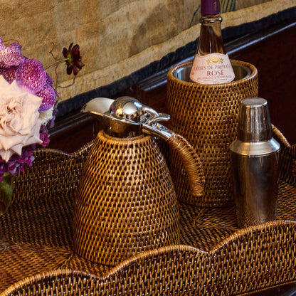 Dark Brown Rattan Thermos