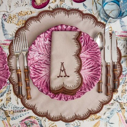 Taupe & Chocolate Isabella Placemats (Set of 4)