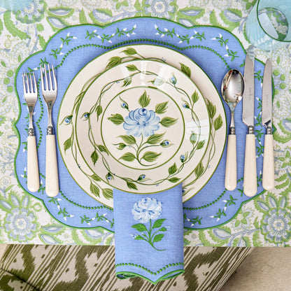 Blue Rose Bud Starter Plates (Set of 4)