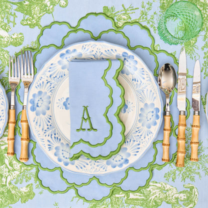 Blue & Green Lily Placemats & Napkins (Set of 4)