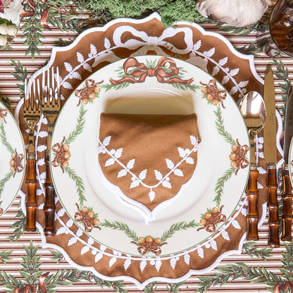 Chocolate Bow Laurel Napkins (Set of 4)