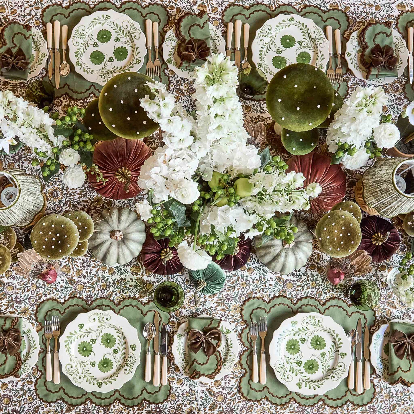 Green & Brown Charlotte Napkins (Set of 4)
