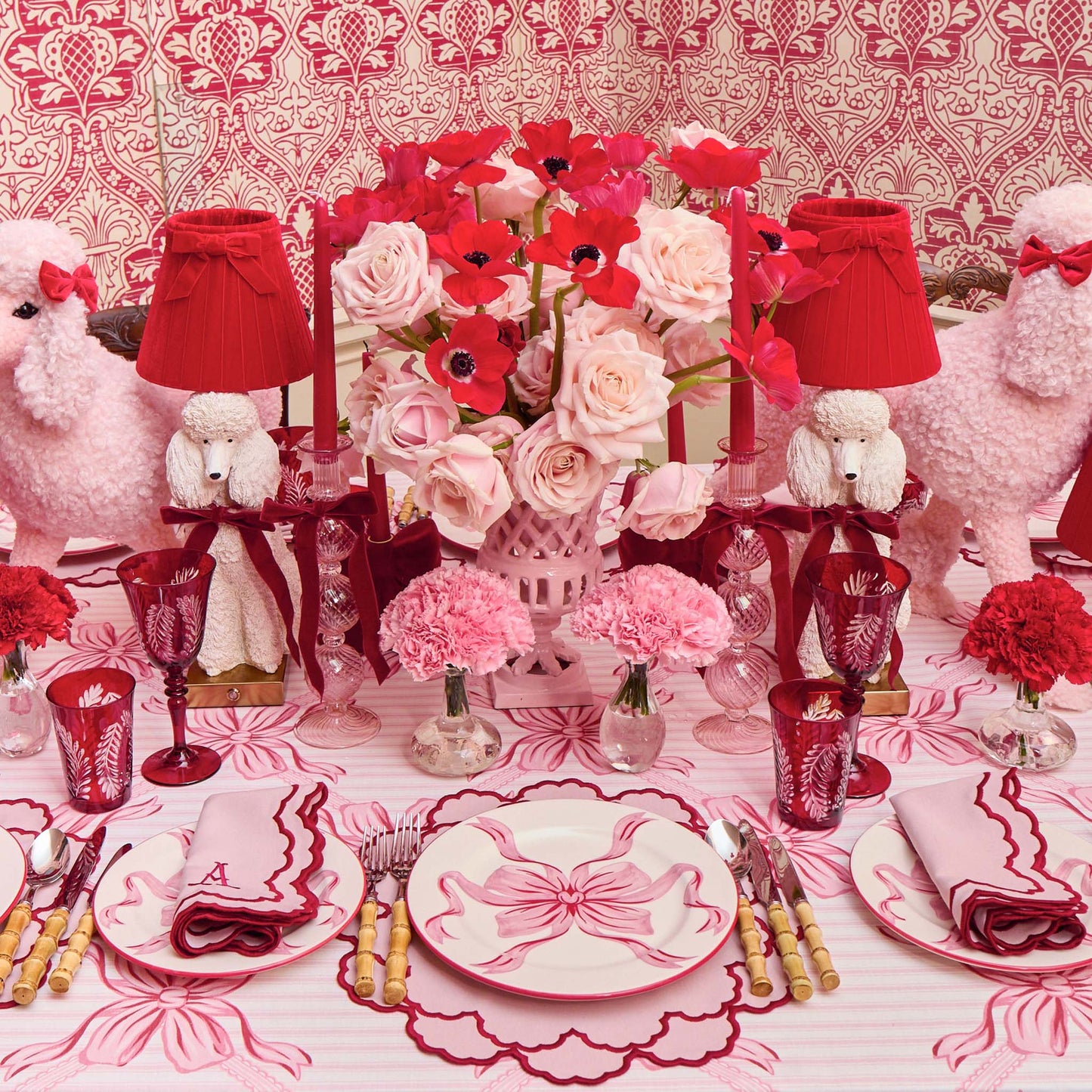 Audrey Pink & Red Bow Starter Plate