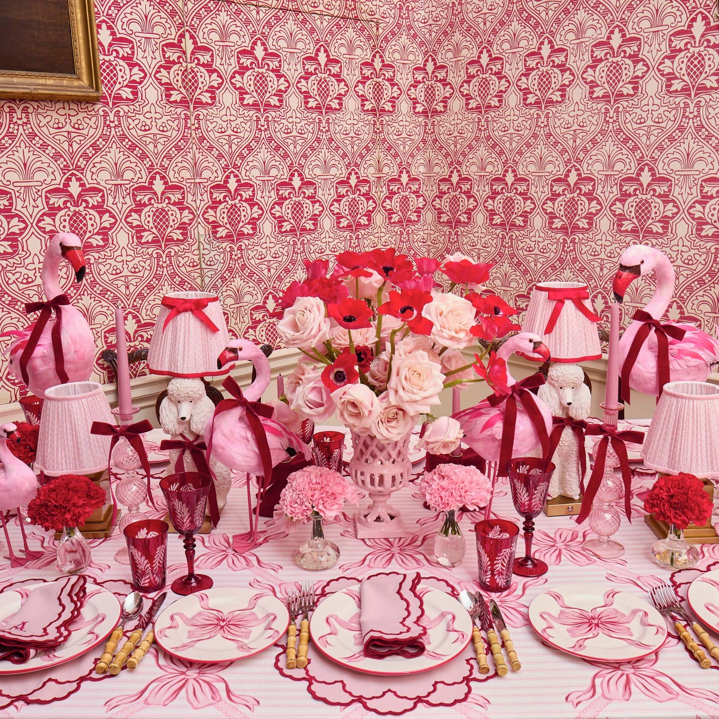 Audrey Pink & Red Bow Starter Plate