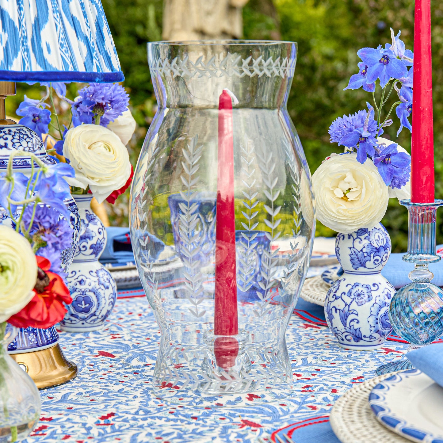 Engraved Glass Lantern