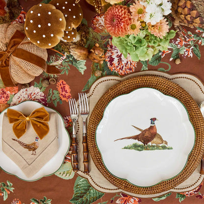 Scalloped Pheasant Starter Plates (Set of 4)