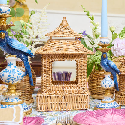 Natural Rattan Pagoda Lantern Set
