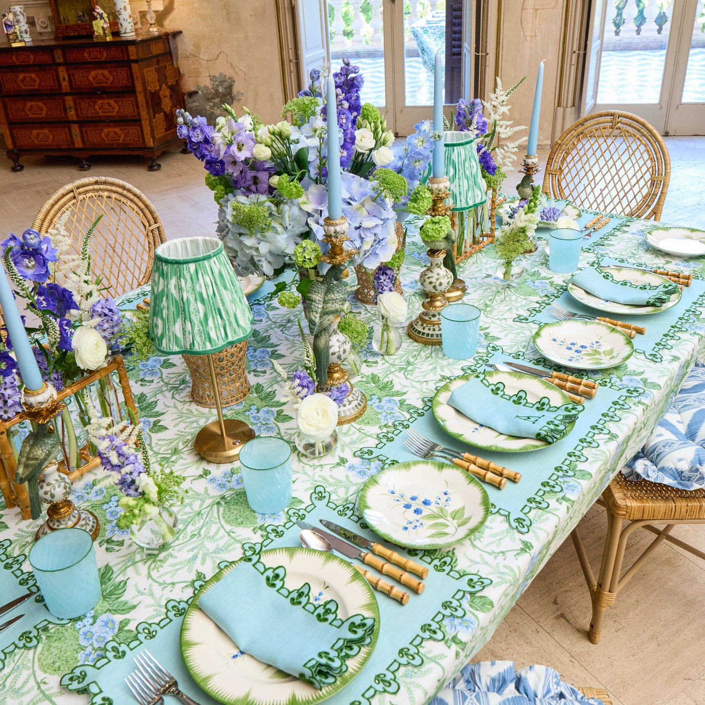 Blue & Green Sophia Napkins (Set of 4)