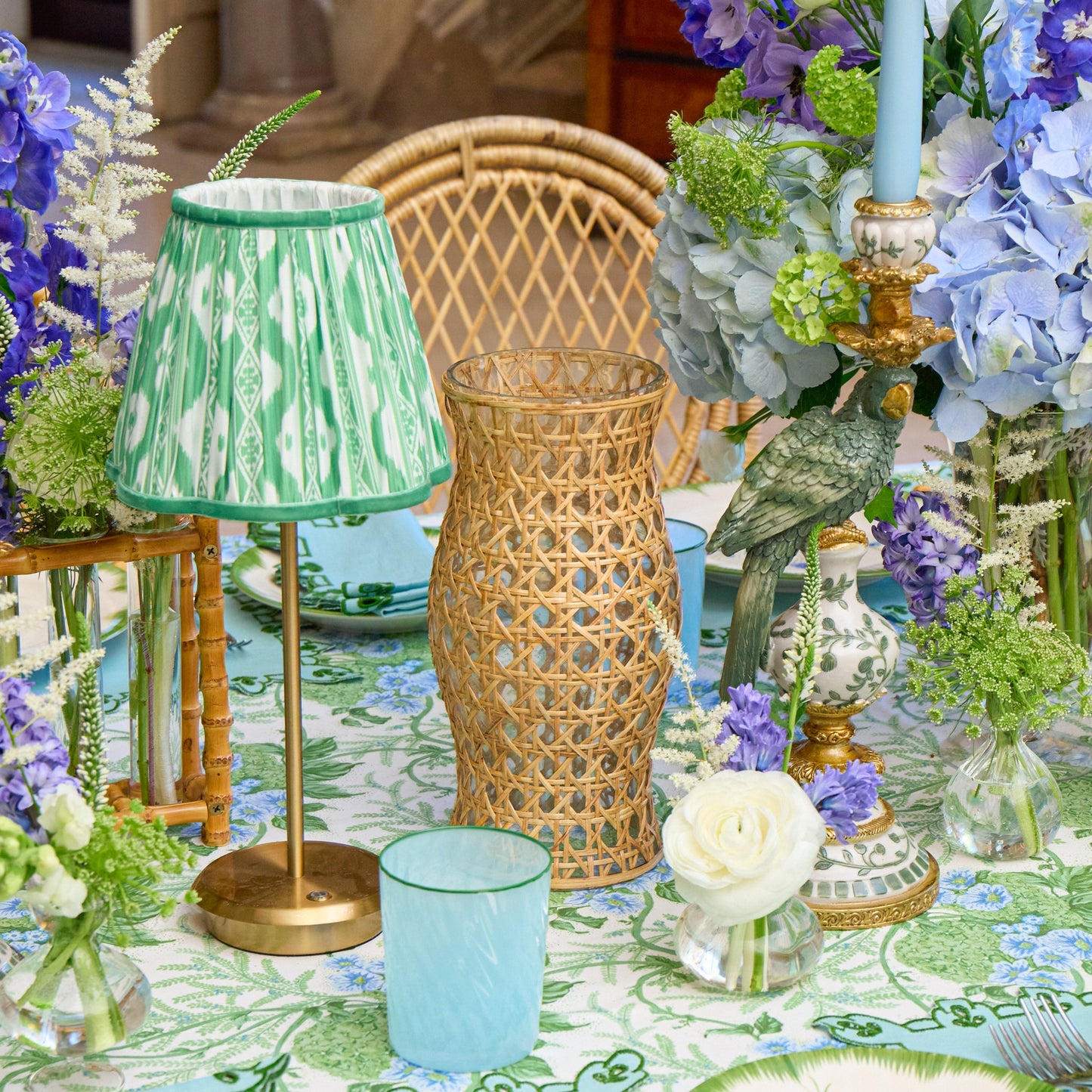 Green Ikat Lampshade (18cm)