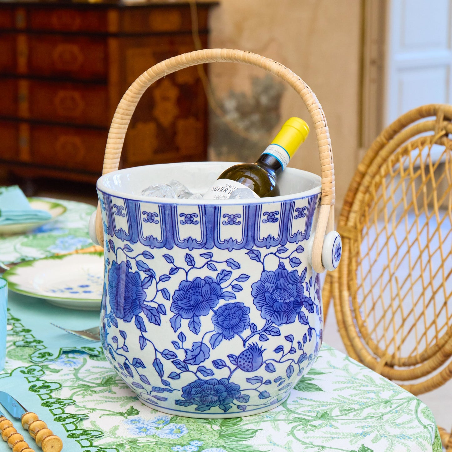 Blue Chinoiserie Ice Bucket