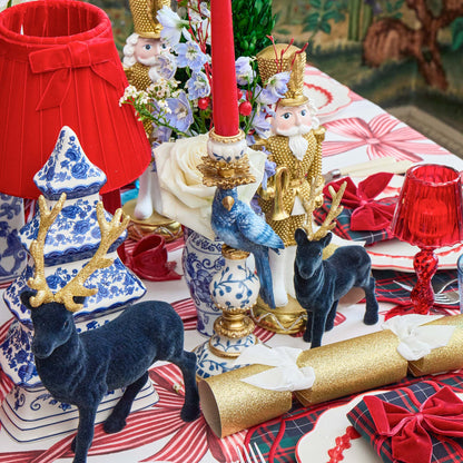 Blue Parrot Candle Holder Set