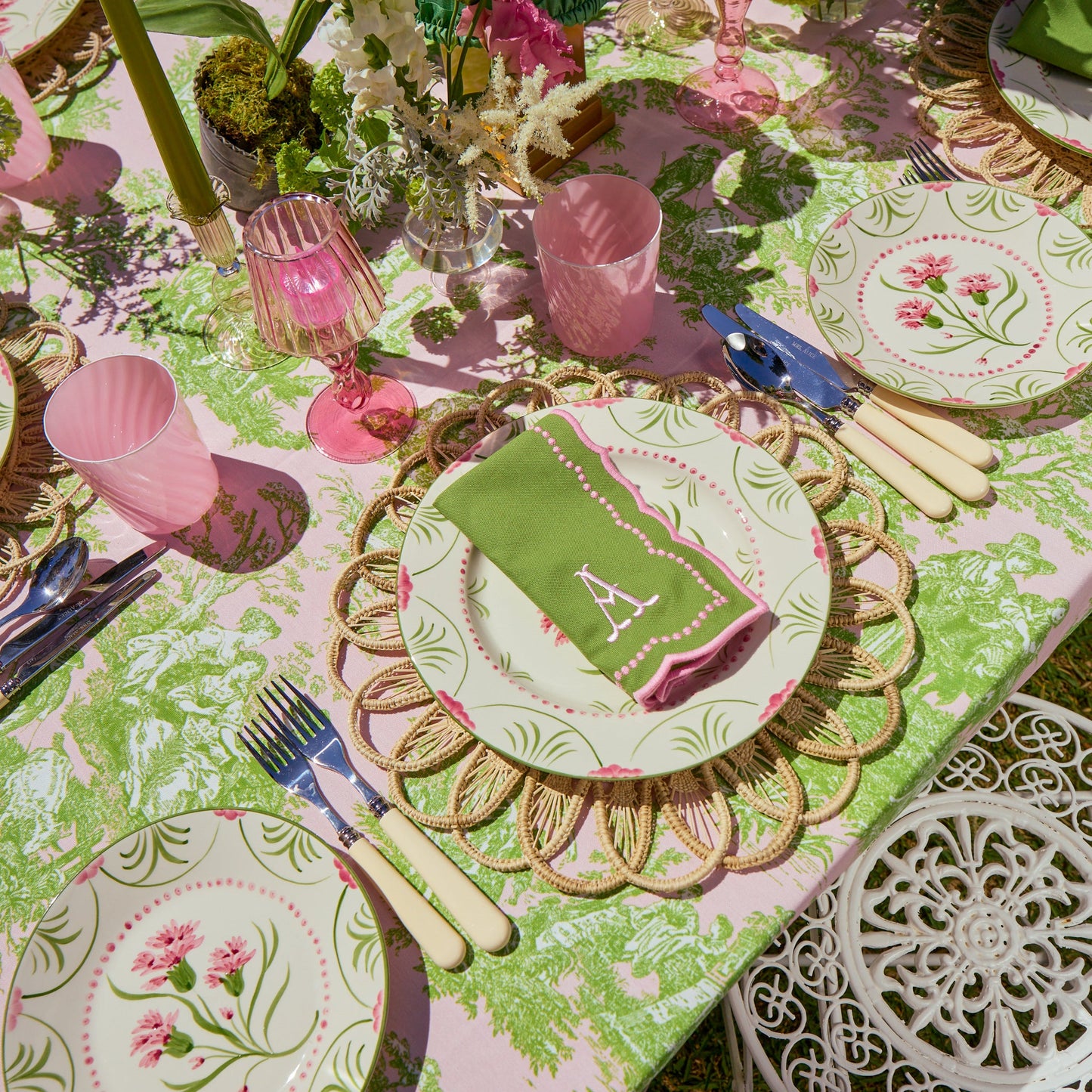 Pink & Green Santa Kristina Starter Plate