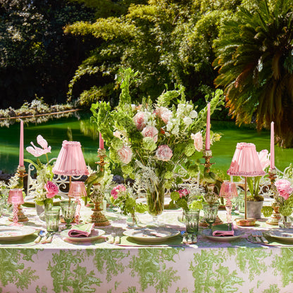 Pale Pink Frilled Silk Lampshade (18cm)