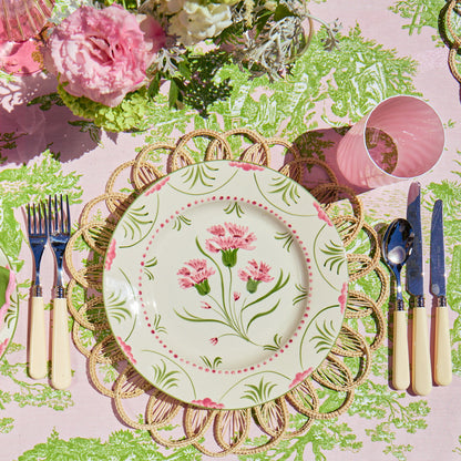 Pink & Green Santa Kristina Dinner Plates (Set of 4)