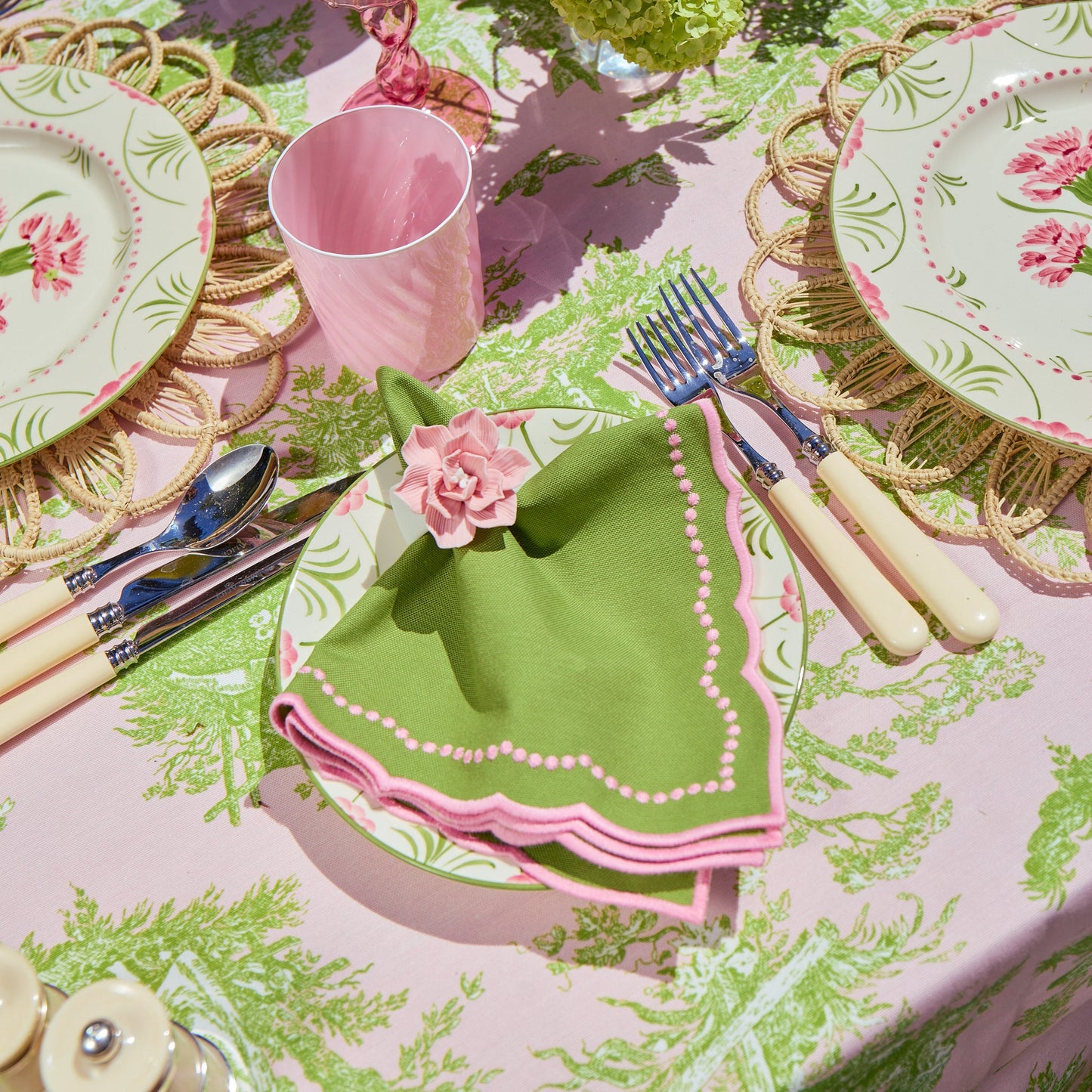 Green & Pink Gisele Napkins (Set of 4)