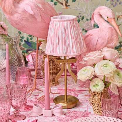 Marilyn Bow Rechargeable Lamp with Pink Ikat Shade (18cm)