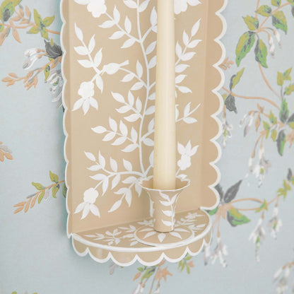 Putty Chinoiserie Tole Candle Sconce