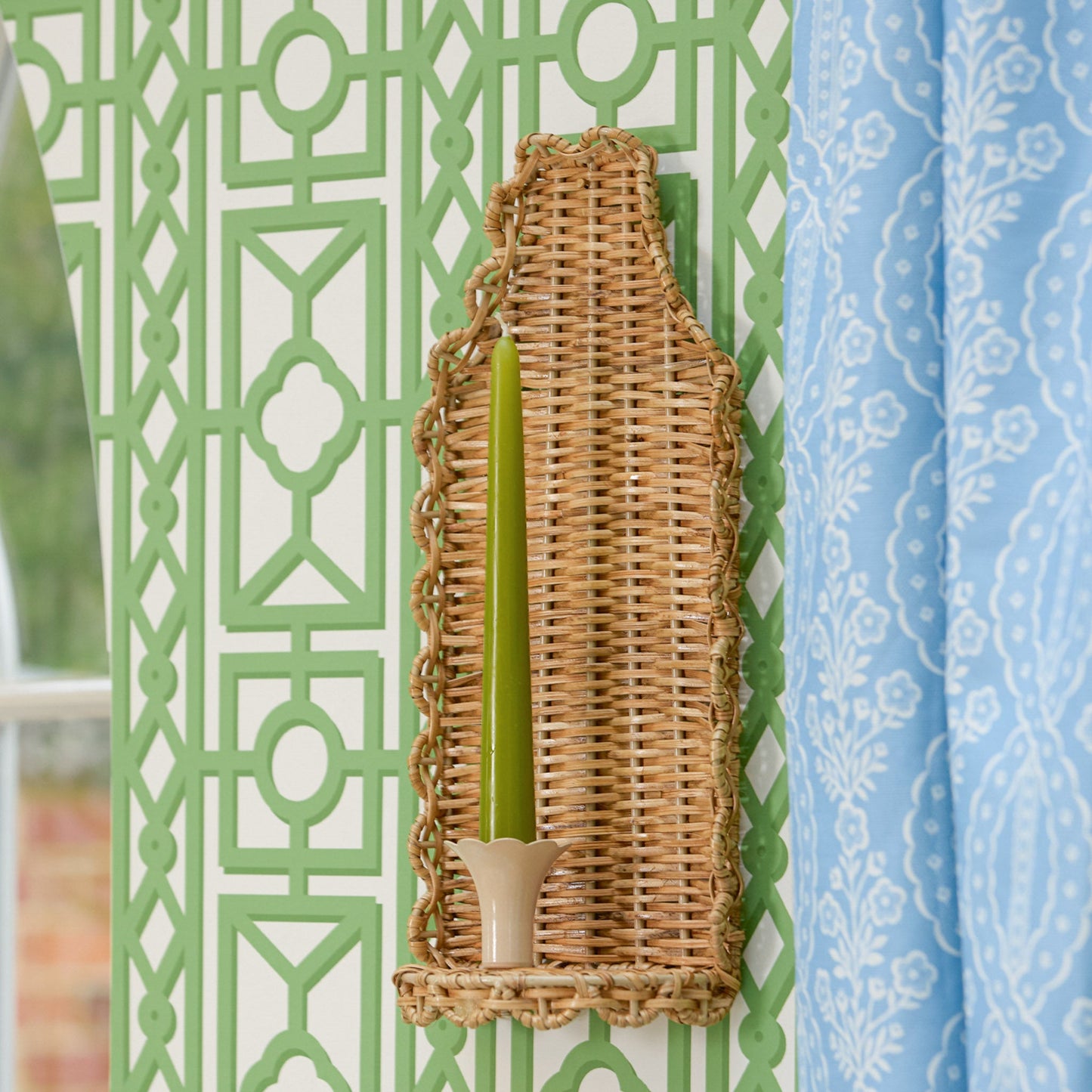 Rattan Candle Sconce