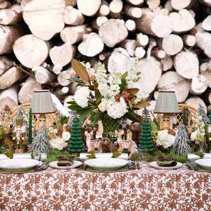 Chocolate Floral Pheasant Tablecloth