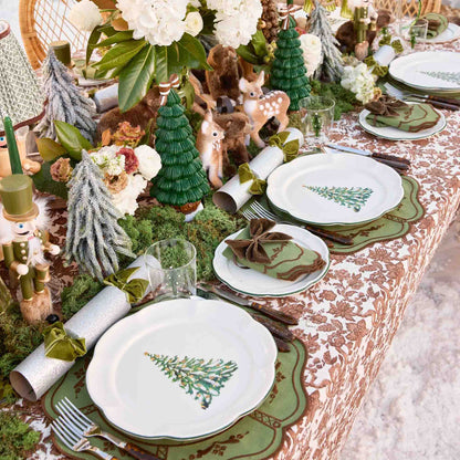 Chocolate Floral Pheasant Tablecloth