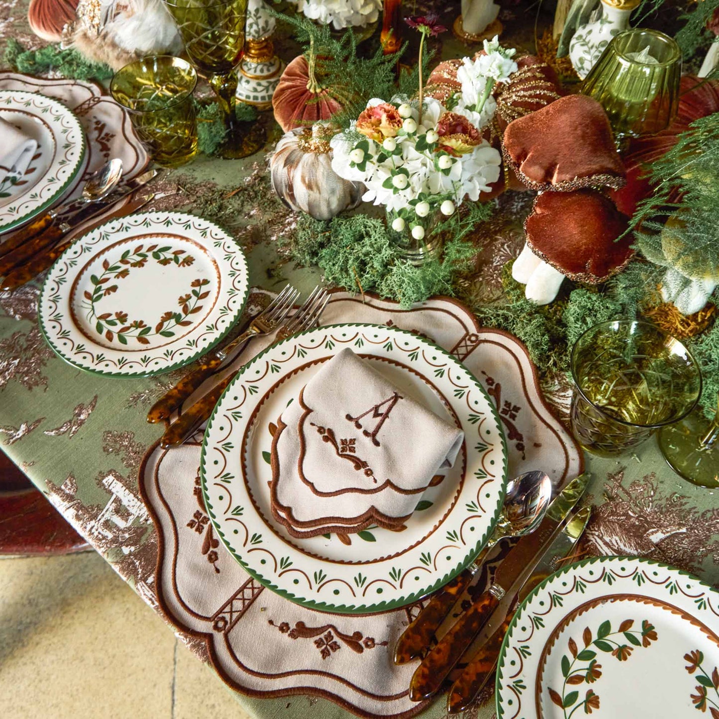 Taupe & Chocolate Doris Napkins (Set of 4)