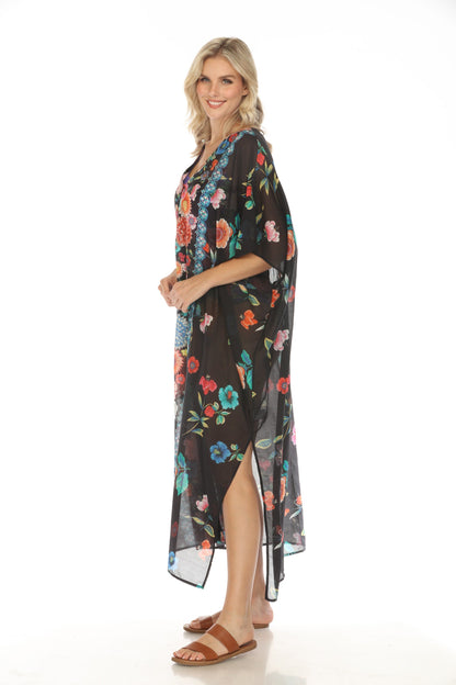 Johnny Was Evening Palace V-Neck Kaftan Dress CSW5223-N