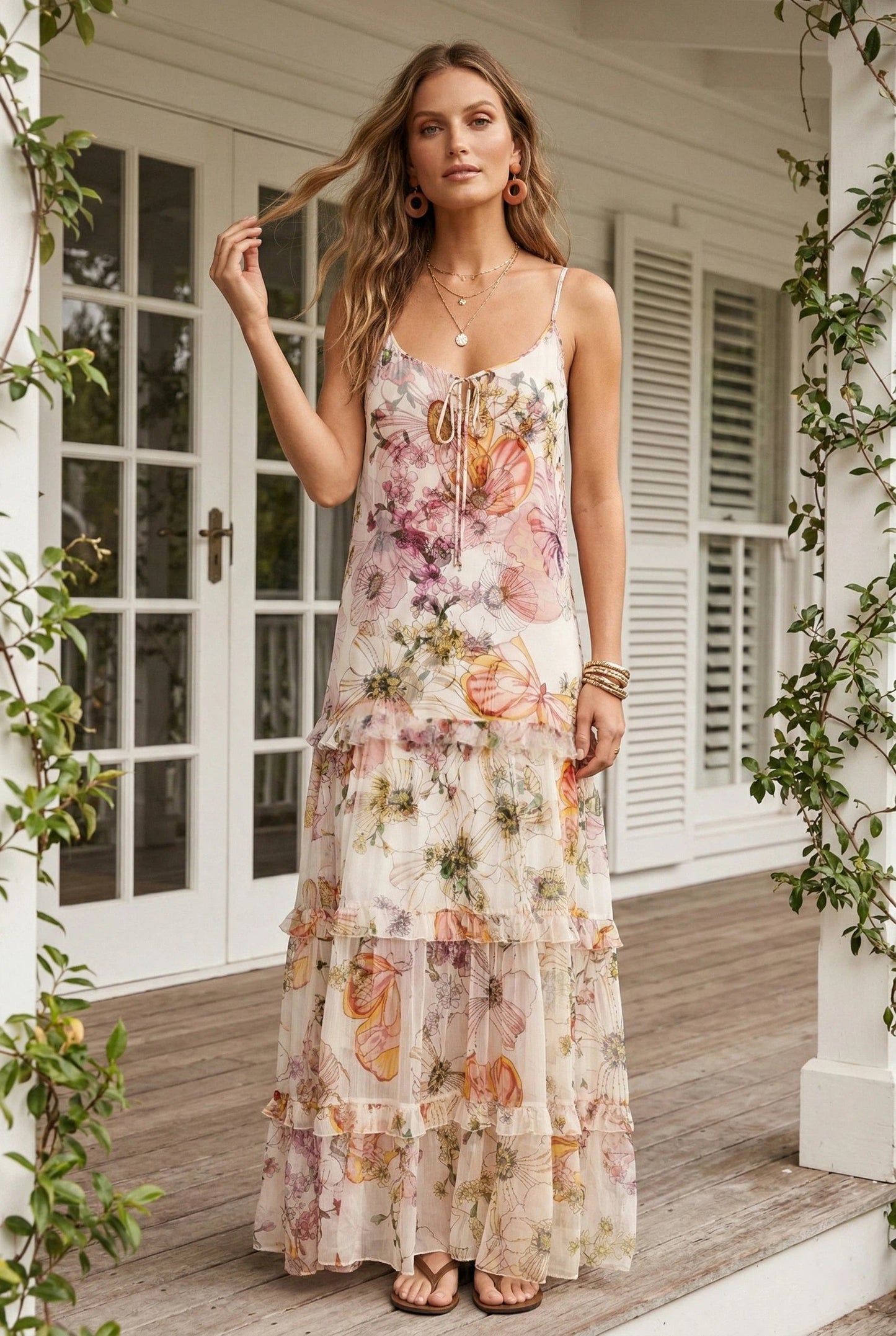 Johnny Was Jade Bailey Tiered Maxi Dress L39325-6