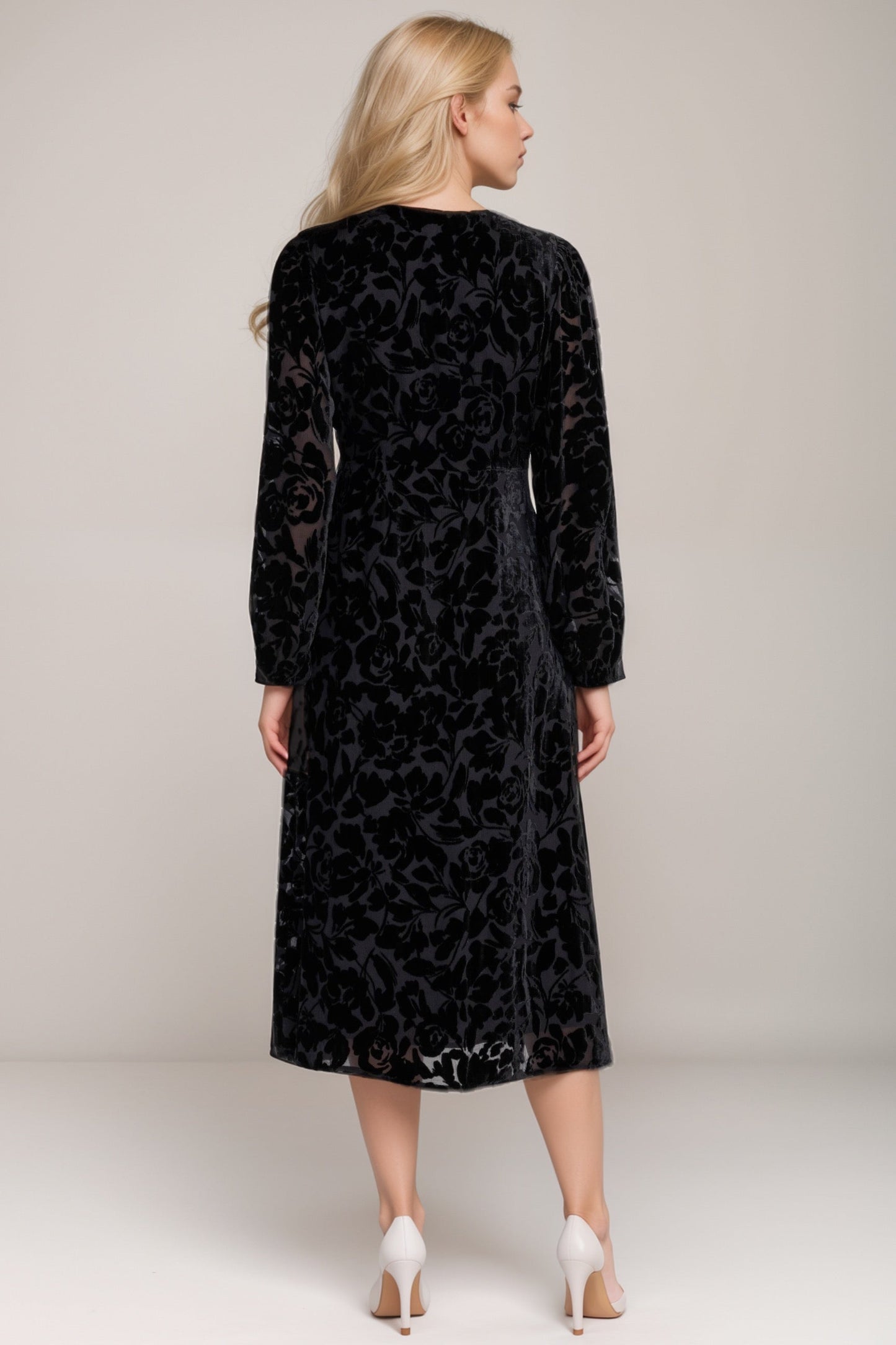 Johnny Was Jade Black Wynnter Midi Dress L30324-O