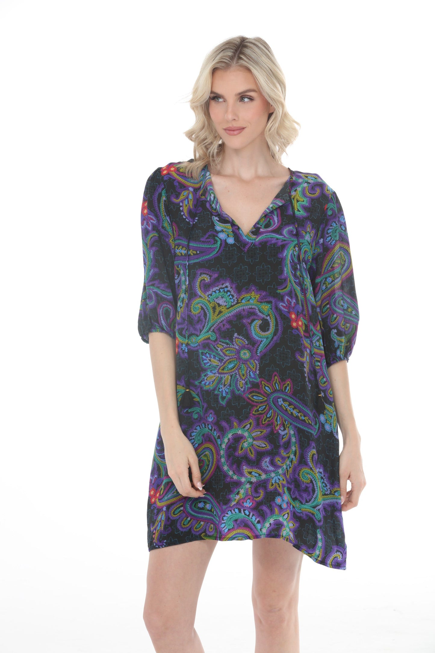 Johnny Was Paisley Lavinia Silk Mini Dress C32725-8