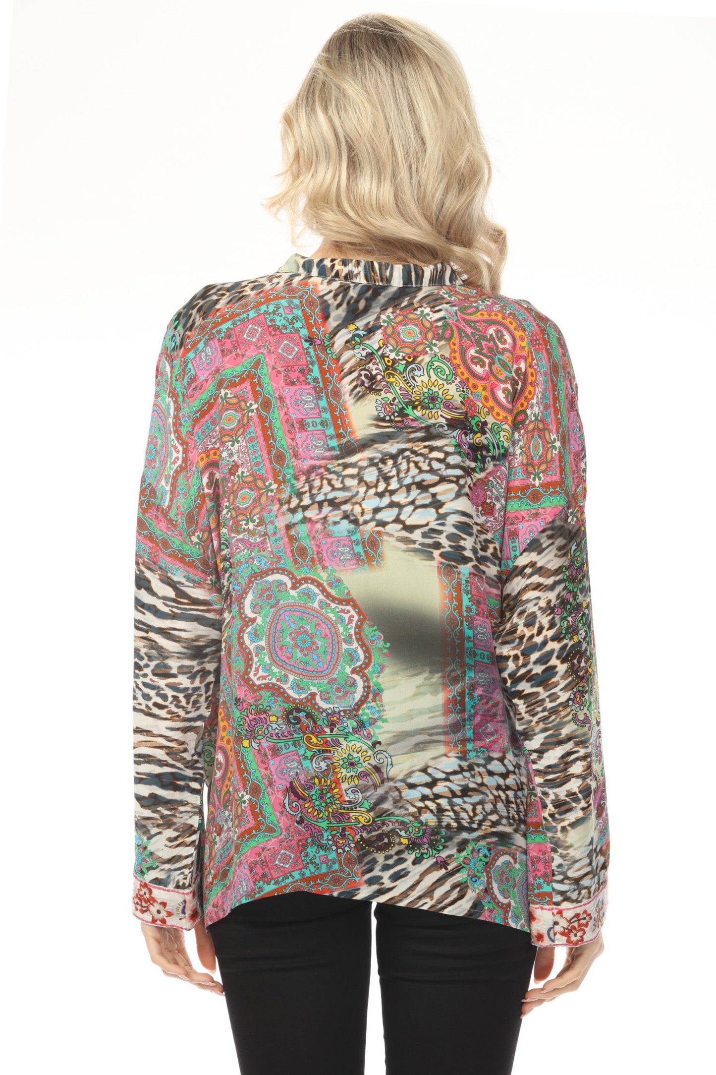 Johnny Was Paisley Tie Slim Audrey Blouse C11924BE