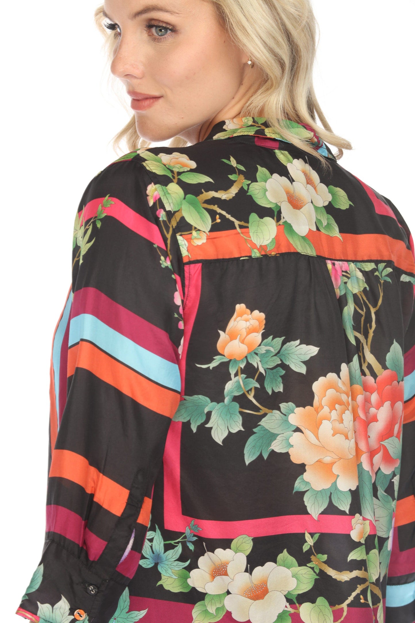 Johnny Was Petalunah Le Jardin Silk Blouse C14824