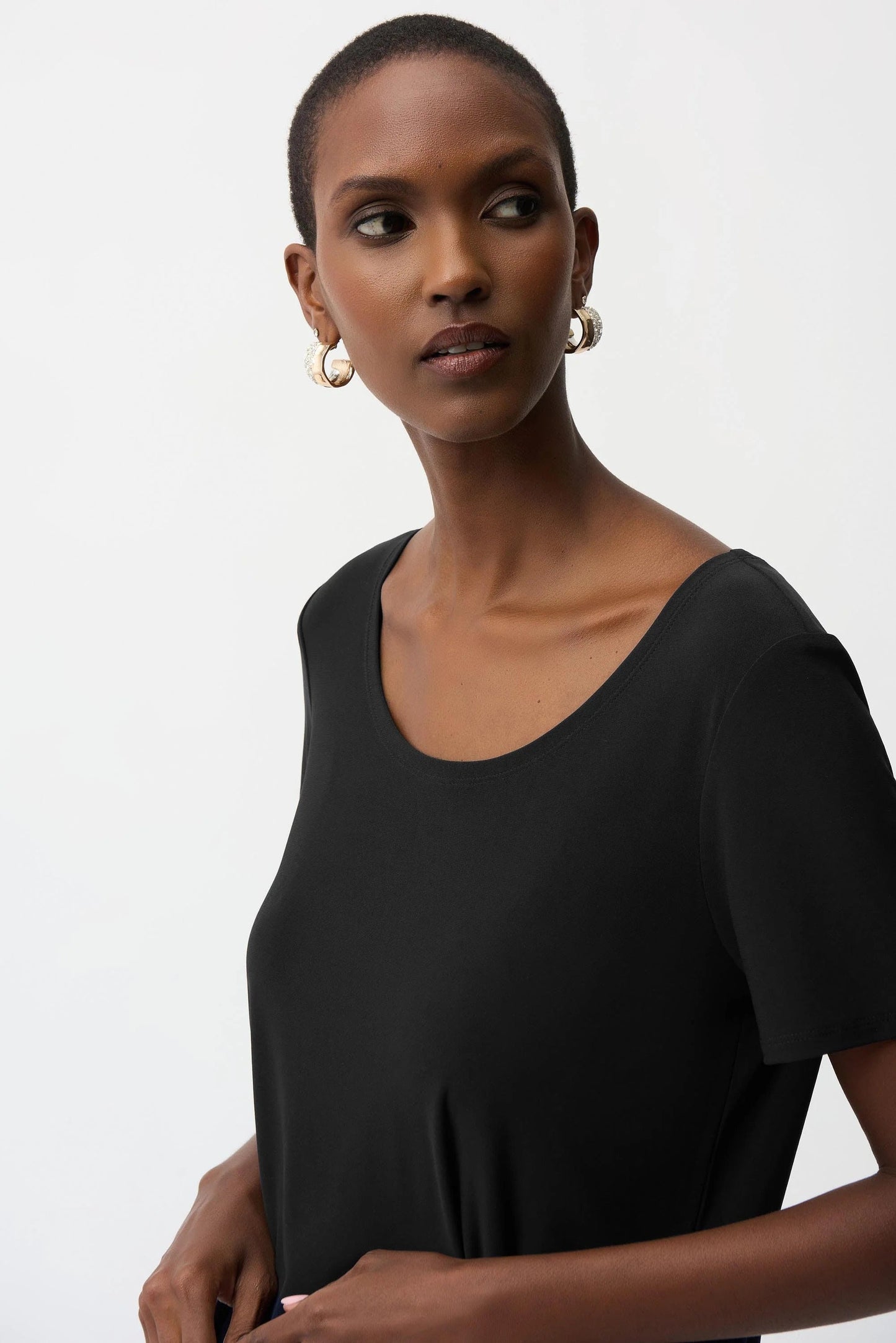 Joseph Ribkoff Scoop Neck Short Sleeve Flared Top 261940