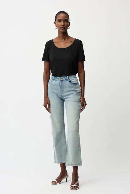 Joseph Ribkoff Scoop Neck Short Sleeve Flared Top 261940