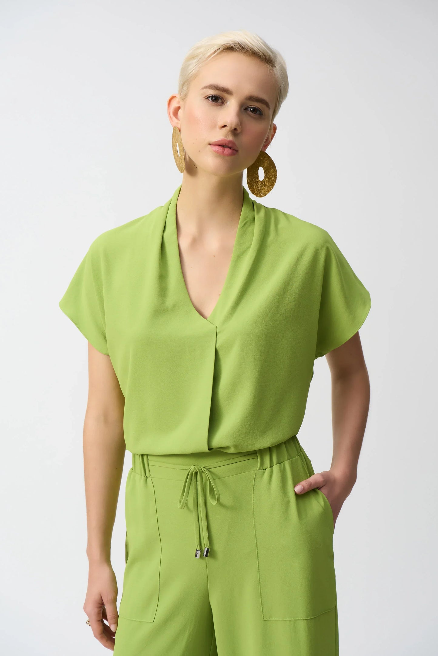 Joseph Ribkoff V-Neck Dolman Sleeve Relaxed Top 251087